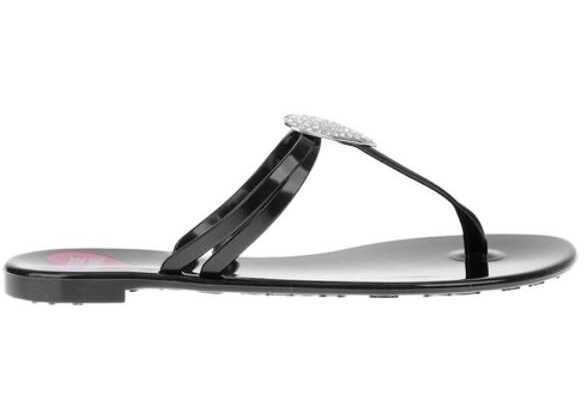 Sandale fara toc Moschino Love Rubber Thong Sandals With Heart Detail Black Femei (BM 8881272) 3