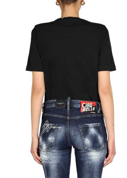 Tricouri DSQUARED2 Rainbow Renny T-Shirt BLACK Femei (BM 8881455) 4