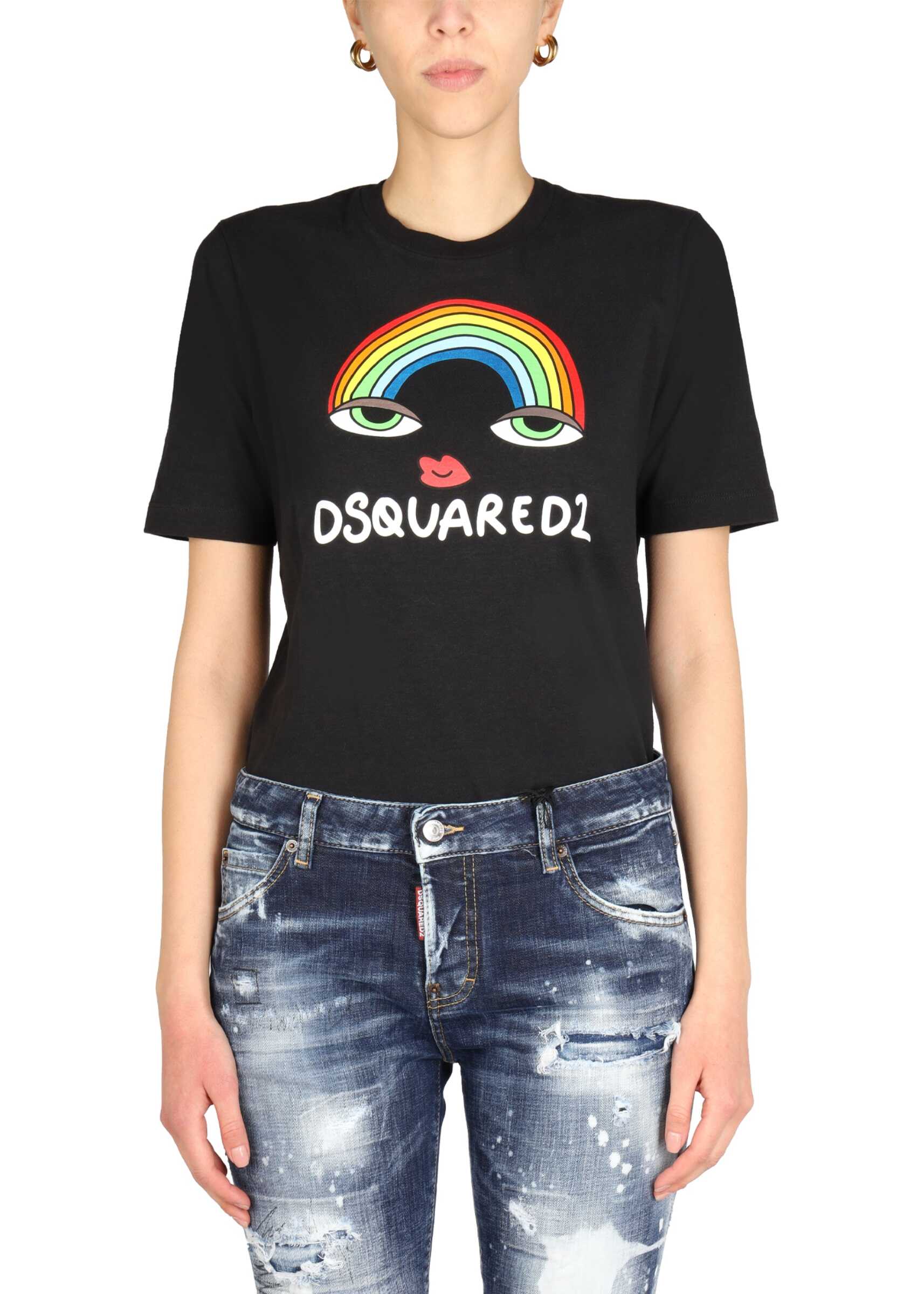 DSQUARED2 Rainbow Renny T-Shirt BLACK