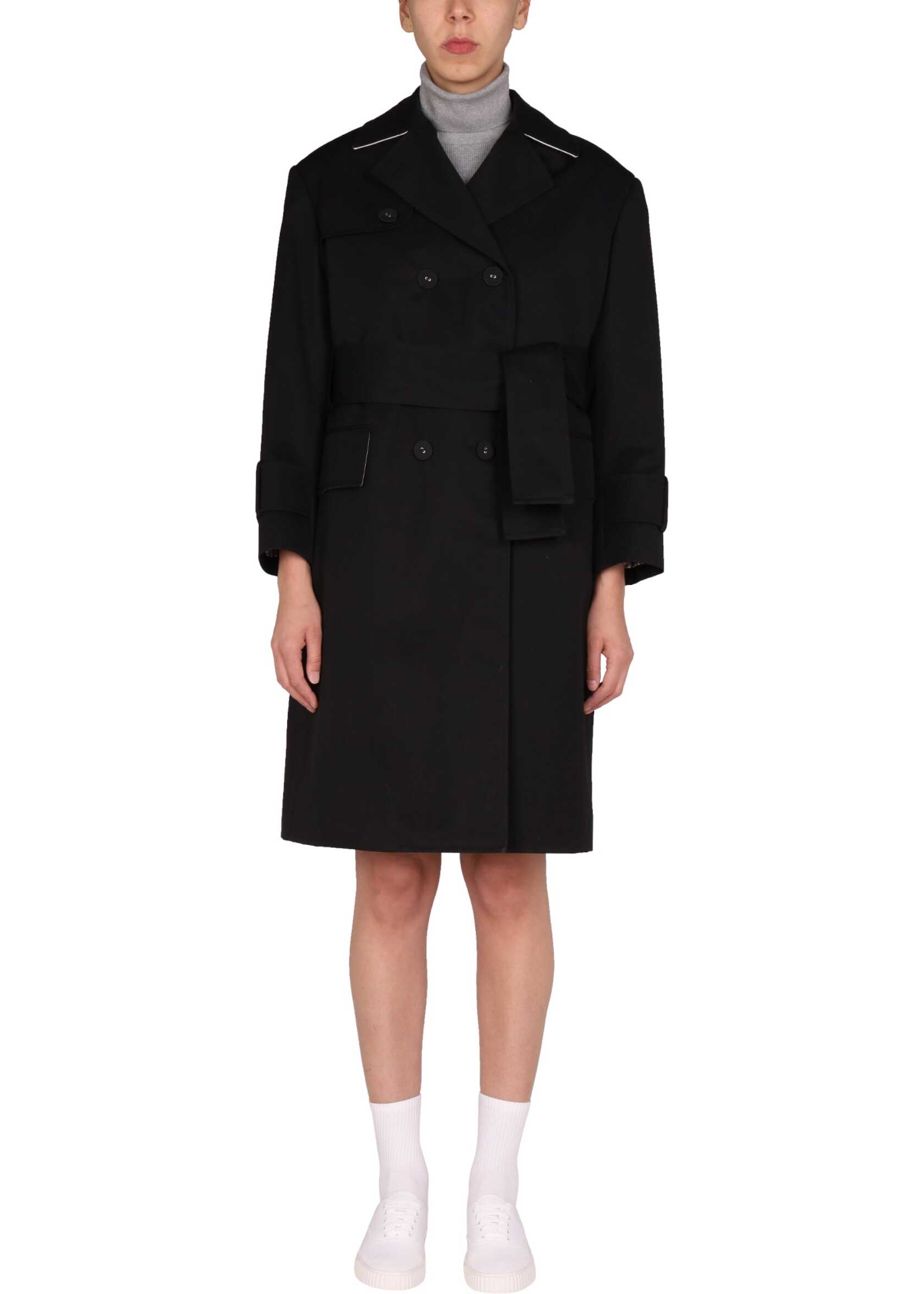 Thom Browne Double-Breasted Trench Coat BLACK image0