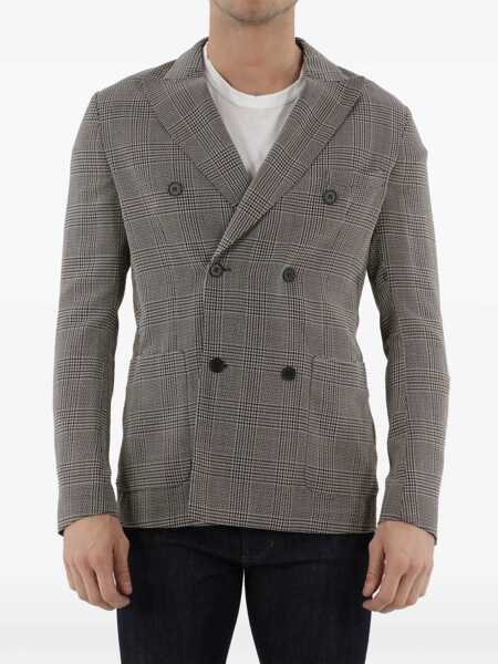 Jachete Tonello Double-Breasted Glen Plaid Jacket BEIGE Barbati (BM 8888214) 1