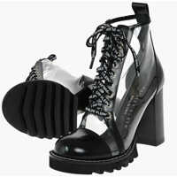 Botine 10Cm Pvc And Leather Booties With Logoed Laces Femei