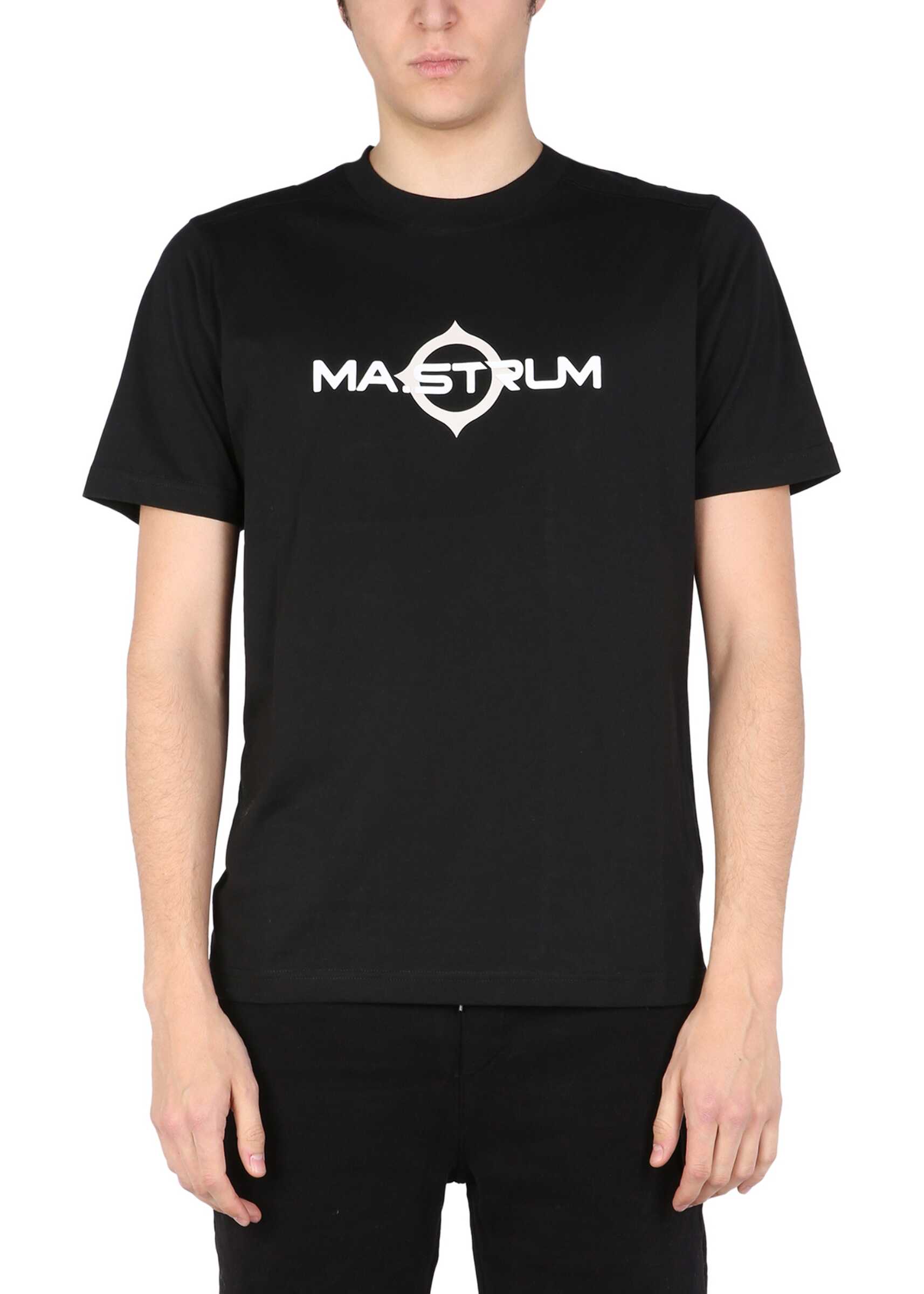 MA.STRUM Logo Print T-Shirt BLACK