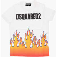 Tricouri Crew-Neck Relax T-Shirt With Flames Print Baieti