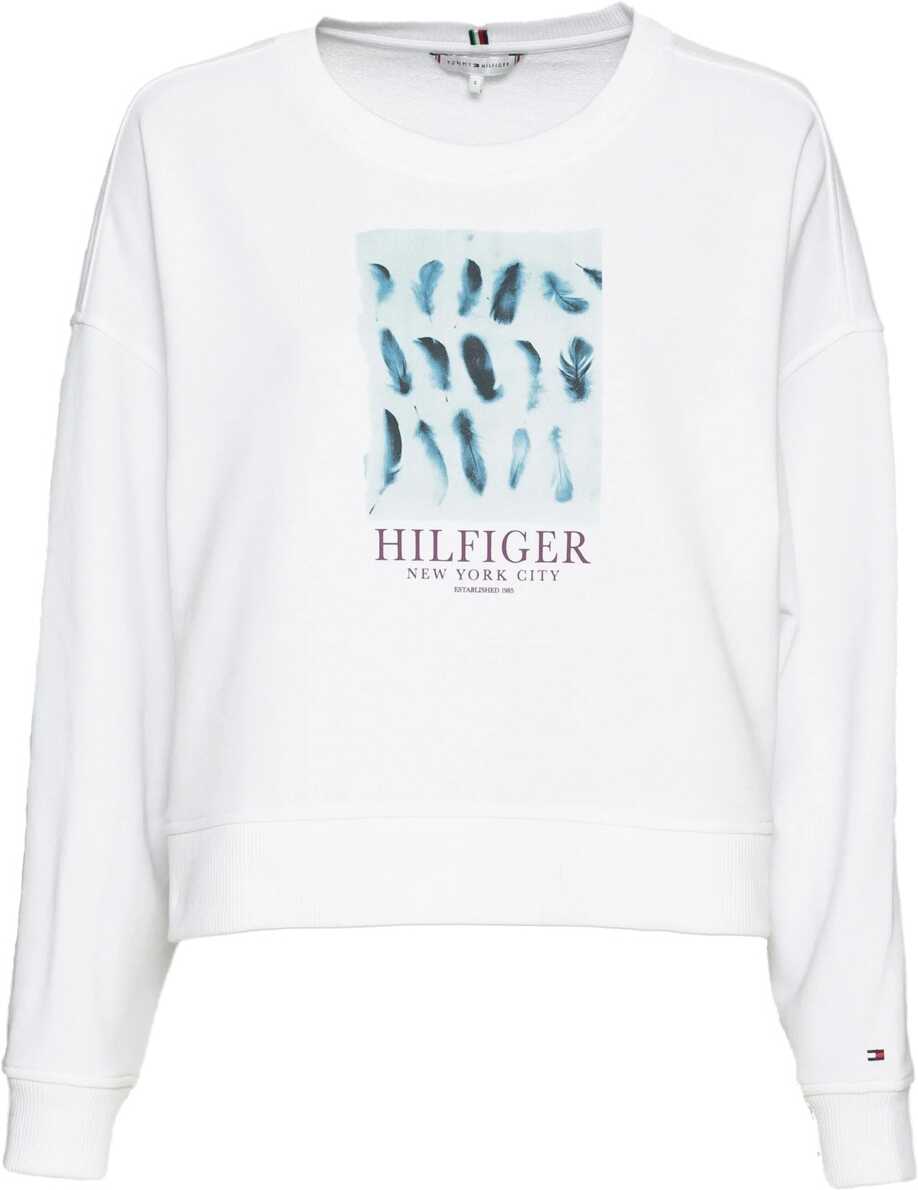 Tommy Hilfiger Feather Open-Neck Sweatshirt WW0WW33084YBR White image0