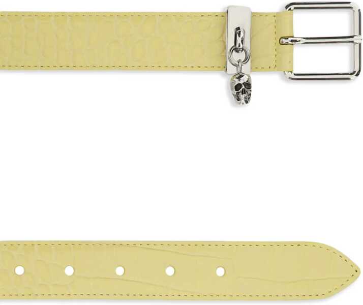Curele Alexander McQueen Double Belt With Skull And Pav YELLOW Femei (BM 8896527) 2