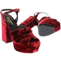 Sandale cu toc Velvet Farrah Sandals With Bow Detailing 12 Cm Femei