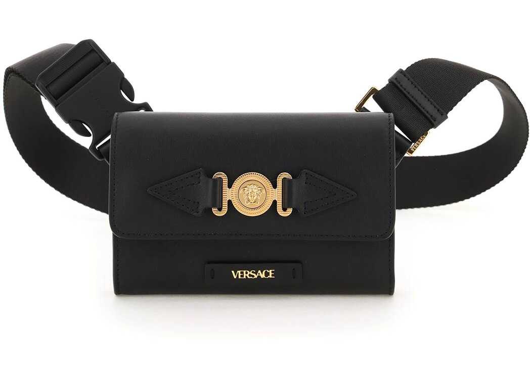Versace Leather Medusa Biggie Belt Bag NERO ORO VERSACE b-mall.ro