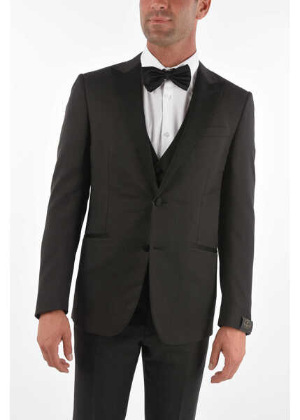 Costume CORNELIANI Center Vent Peak Lapel Cerim.academy 3 Piece Waistcoat Suit Gray Barbati (BM 8904827) 2