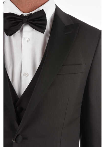 Costume CORNELIANI Center Vent Peak Lapel Cerim.academy 3 Piece Waistcoat Suit Gray Barbati (BM 8904827) 3