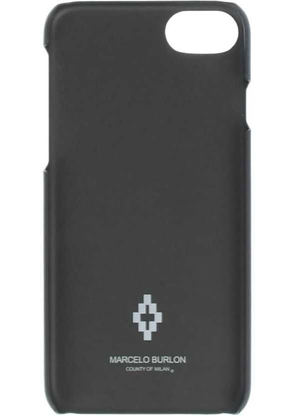 Huse mobil & tablete Marcelo Burlon Embossed Printed Flags Sides 7 Iphone Case Black Barbati (BM 8904896) 3