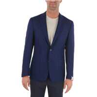 Sacouri elegante Virgin Wool Notch Lapel Patch Pocket Gate Blazer Barbati