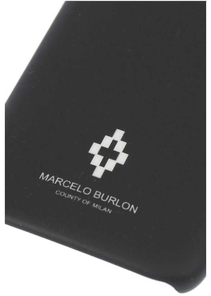 Huse mobil & tablete Marcelo Burlon Embossed Printed Flags Sides 7 Iphone Case Black Barbati (BM 8907215) 2