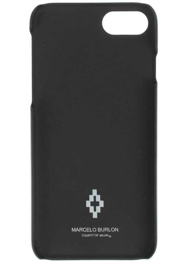 Huse mobil & tablete Marcelo Burlon Embossed Printed Flags Sides 7 Iphone Case Black Barbati (BM 8907215) 3