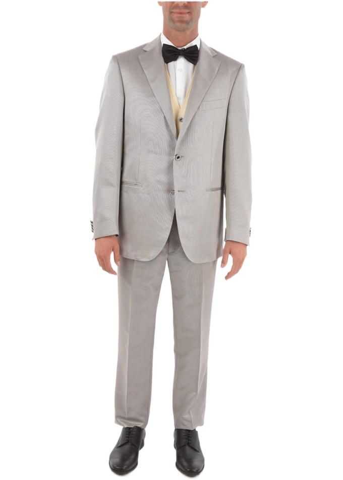 CORNELIANI Silk Blend Cerimony Leader Suit With 5-Button Vest Gray 5-Button