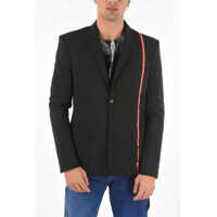 Sacouri elegante Center Vent Notch Lapel 2-Button Blazer Barbati