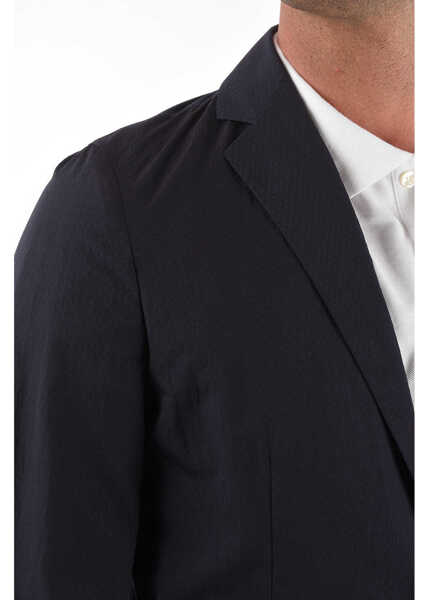 Sacouri CORNELIANI Cc Collection 2-Button Blazer With Honeycomb Pattern Blue Barbati (BM 8908859) 3