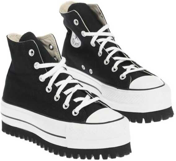 Converse All Star Chuck Taylor 4Cm Contrasting Sole High-Top Sneakers Black & White