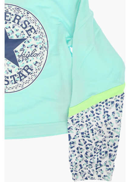 Bluze de trening Converse All Star Chuck Taylor Animal Details Hoodie Light Blue Baieti (BM 8911775) 2