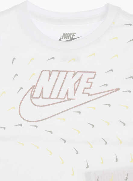 Tricouri Nike Crew Neck T-Shirt Futura Swoosh Glide With Glitter Logo White Baieti (BM 8911994) 2