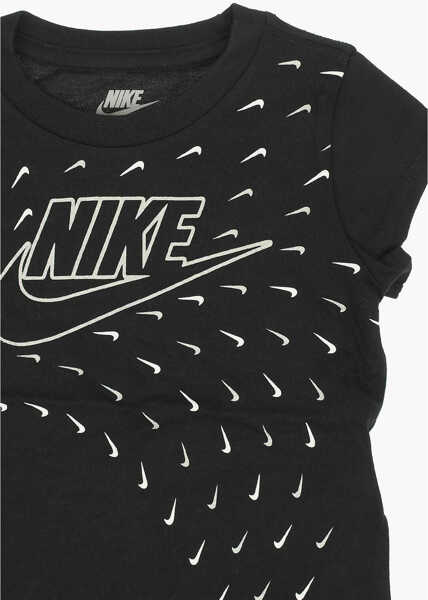 Tricouri Nike Crew Neck T-Shirt Futura Swoosh Glide With Glitter Logo Black Baieti (BM 8911997) 2