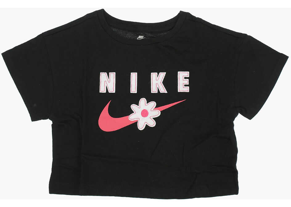 Nike Embroidered Daisy Boxy T-Shirt Black