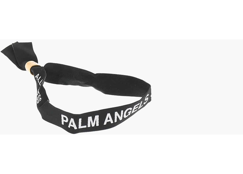 Palm Angels Adjustable Logoed Fabric All Access Bracelet Black image