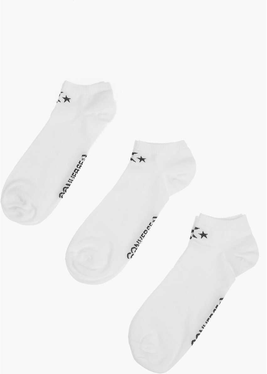 Sosete Converse Stretch Solid Color Set 3 Pair Of Socks White Barbati (BM 8912354) 3