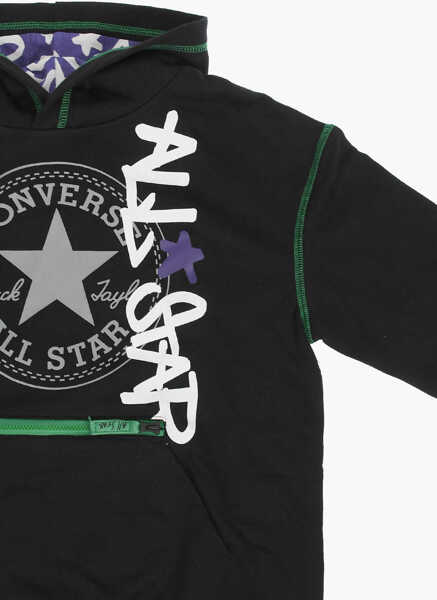 Bluze de trening Converse All Star Chuck Taylor Printed Hoodie Black Baieti (BM 8912372) 2
