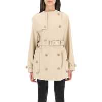 Trenciuri Short Boat Neck Trench Coat Femei