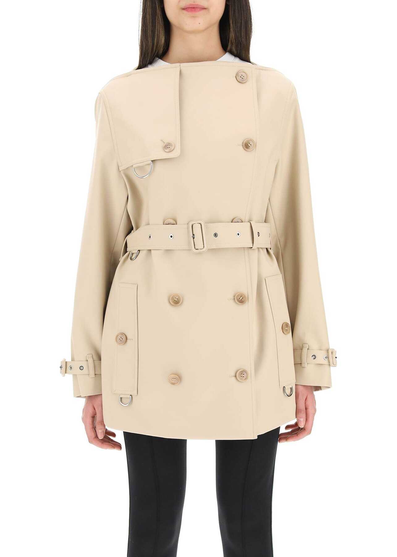 Burberry Short Boat Neck Trench Coat SOFT FAWN image