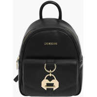 Rucsacuri Love Solid Color Faux Leather Backpack With Golden Details Femei