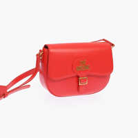 Genti tip postas Love Solid Color Faux Leather Saddle Bag With Embossed Logo Femei