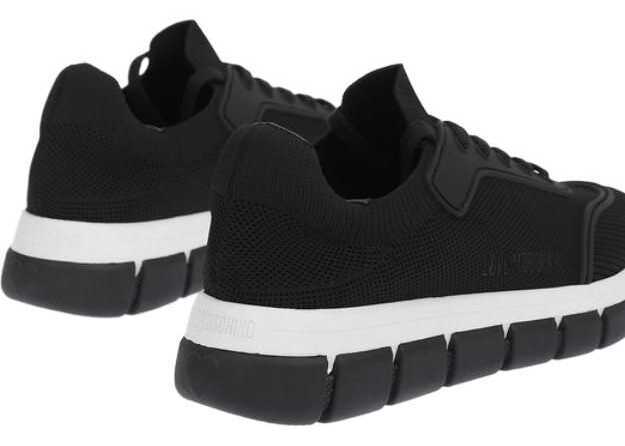 Sneakers Moschino Love Perforeted Fabric Tassel 50 Sneakers With Track Sole Black Femei (BM 8914016) 2