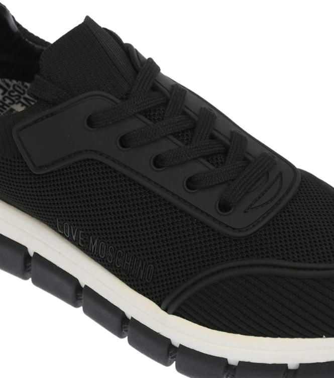 Sneakers Moschino Love Perforeted Fabric Tassel 50 Sneakers With Track Sole Black Femei (BM 8914016) 4