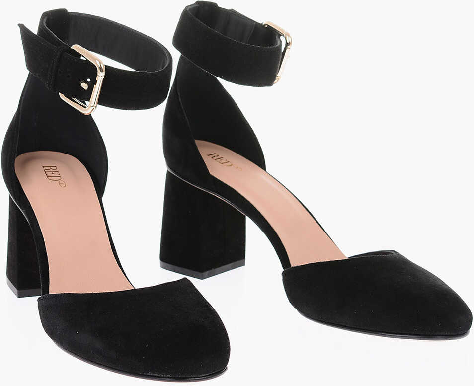 RED VALENTINO 7Cm Suede Leather Ankle-Strap Pumps Black b-mall.ro
