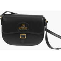 Genti tip postas Love Golden Details Faux Leather Saddle Bag Femei