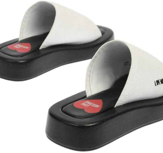 Papuci Moschino Love Two-Tone Row30 Sabot Black & White Femei (BM 8914502) 2