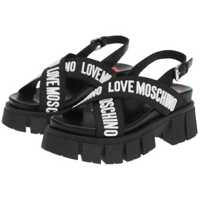 Sandale cu platforma Love Embossed Logo Tassel70 Sandals With Leather Trimmings Femei