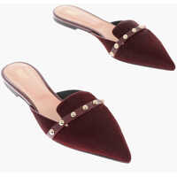 Saboti Pony Point Toe Mules With Silver Details Femei