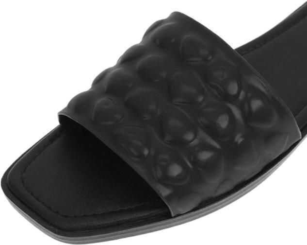 Sandale fara toc Moschino Love Embossed Hearts Faux Leather Karl20 Sabot Black Femei (BM 8914946) 4