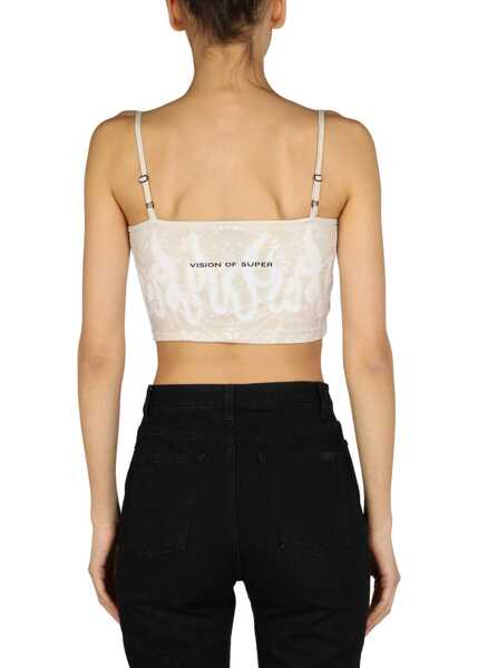 Bluze Vision of Super Pailsey Pattern Crop Top BEIGE Femei (BM 8915477) 3