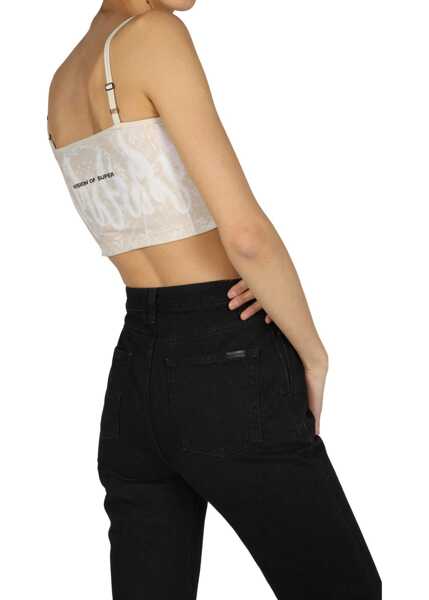 Bluze Vision of Super Pailsey Pattern Crop Top BEIGE Femei (BM 8915477) 4