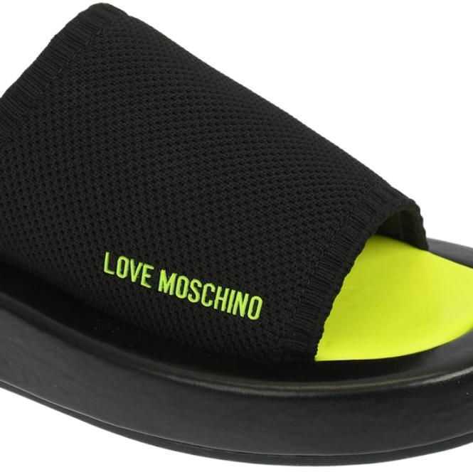 Papuci Moschino Love Solid Color Row30 Sabot With Fluo Sole Black Femei (BM 8915759) 4