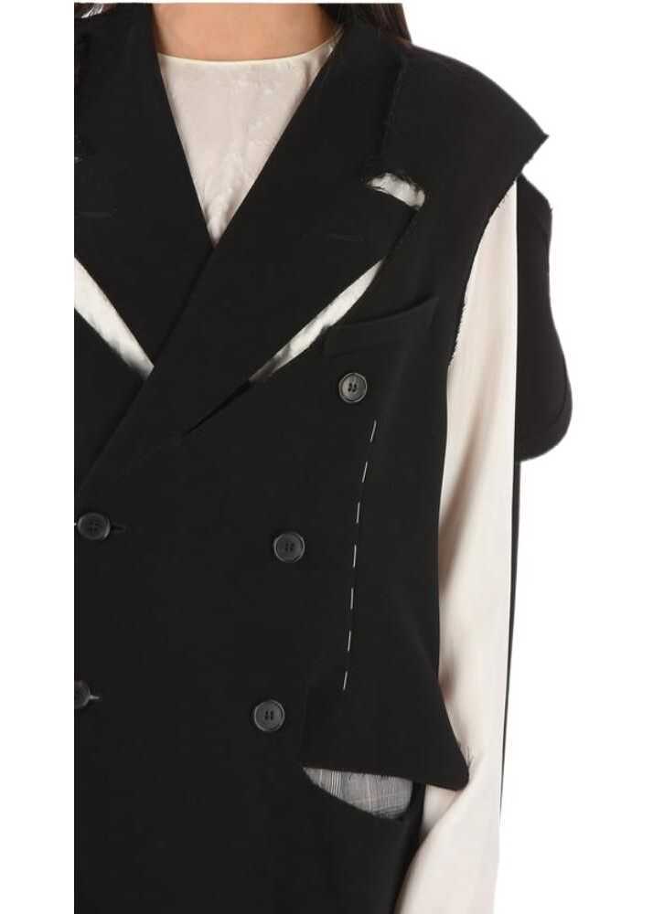 Paltoane Maison Margiela Mm0 Virgin Wool Double Brested Coat Black Femei (BM 8918339) 3