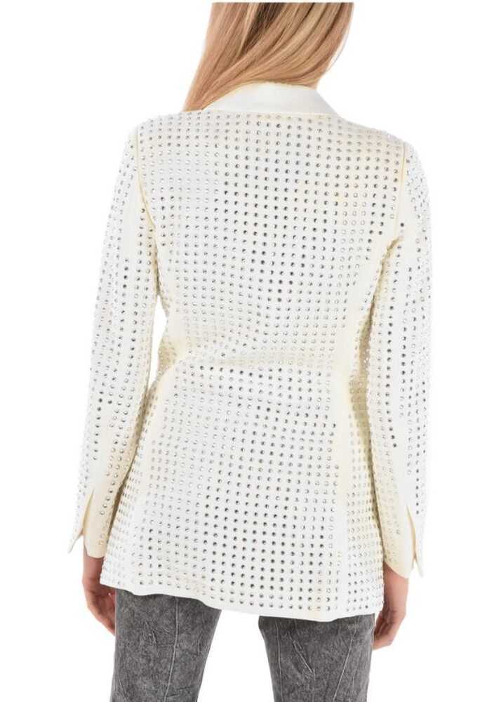 Sacouri Philipp Plein Couture Blazer Crystal With All-Over Rhinestones White Femei (BM 8918351) 2