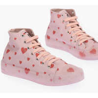 Sneakers Love Hearts Printed High Top Sneakers Femei