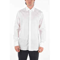 Camasi elegante Poplin Shirt With Double French Cuffs And Hidden Button Fast Barbati