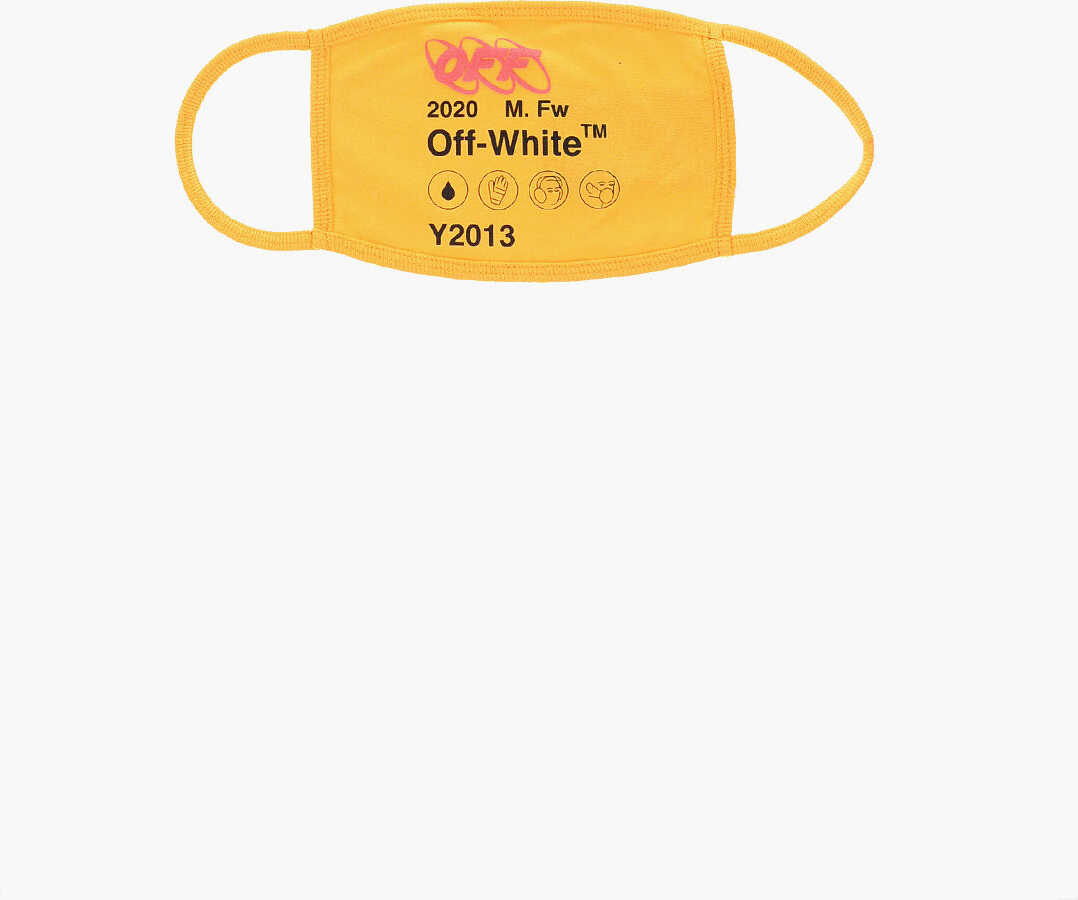 Off-White Printed Industrial Y013 Cotton Face Mask Yellow
