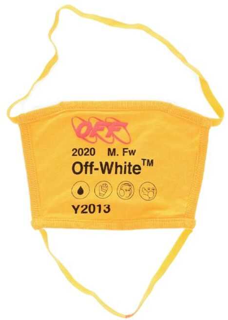 Off-White Printed Industrial Y013 Cotton Face Mask Yellow